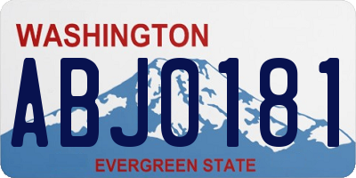 WA license plate ABJ0181