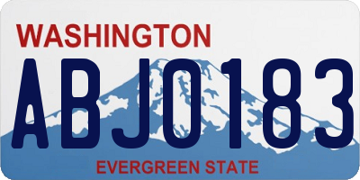 WA license plate ABJ0183