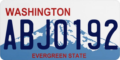 WA license plate ABJ0192