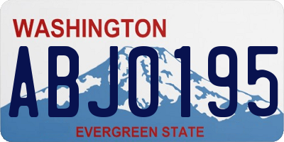 WA license plate ABJ0195