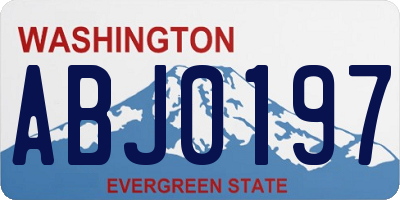 WA license plate ABJ0197