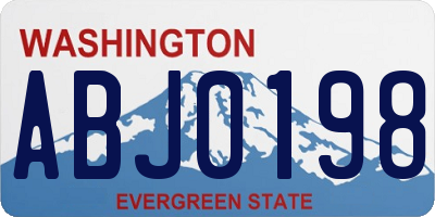 WA license plate ABJ0198