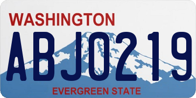 WA license plate ABJ0219