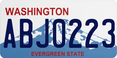 WA license plate ABJ0223