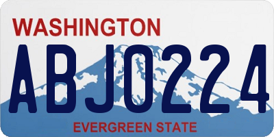 WA license plate ABJ0224