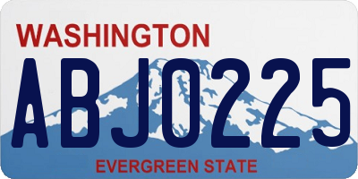 WA license plate ABJ0225