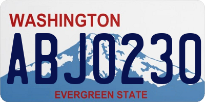 WA license plate ABJ0230