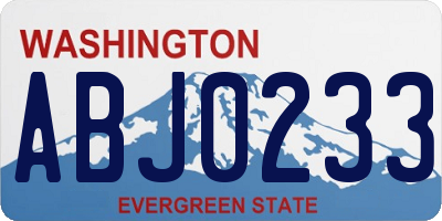 WA license plate ABJ0233