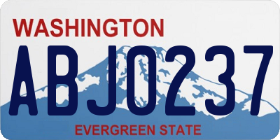 WA license plate ABJ0237
