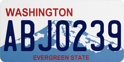 WA license plate ABJ0239
