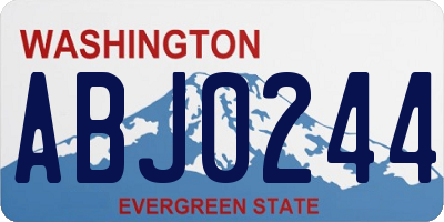 WA license plate ABJ0244