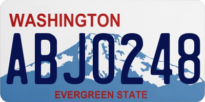 WA license plate ABJ0248