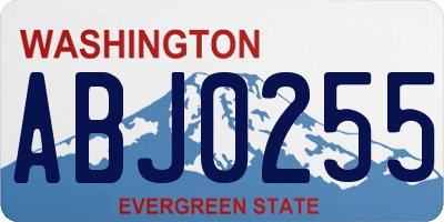 WA license plate ABJ0255