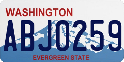 WA license plate ABJ0259