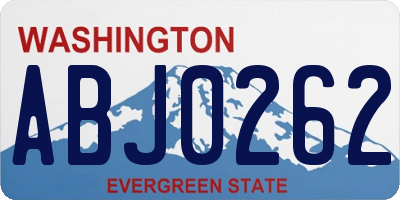 WA license plate ABJ0262