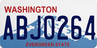 WA license plate ABJ0264