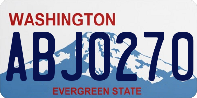 WA license plate ABJ0270