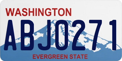 WA license plate ABJ0271