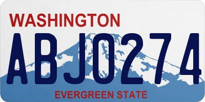 WA license plate ABJ0274