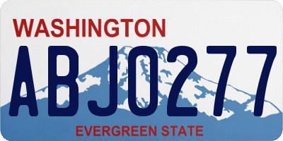 WA license plate ABJ0277