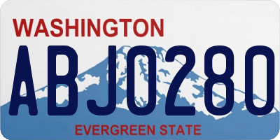 WA license plate ABJ0280