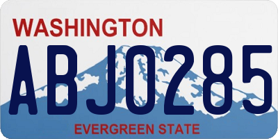 WA license plate ABJ0285