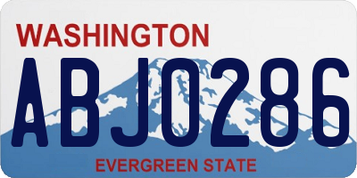 WA license plate ABJ0286