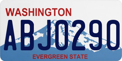 WA license plate ABJ0290