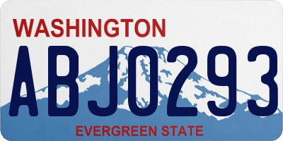 WA license plate ABJ0293
