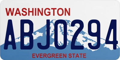 WA license plate ABJ0294