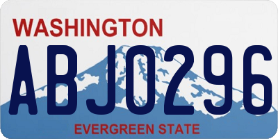 WA license plate ABJ0296