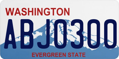 WA license plate ABJ0300