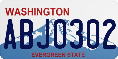 WA license plate ABJ0302