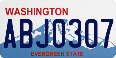 WA license plate ABJ0307