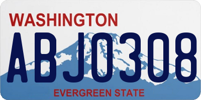 WA license plate ABJ0308