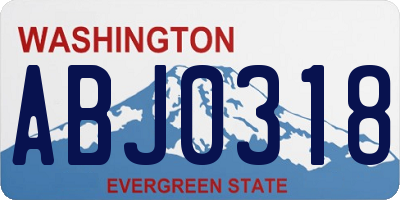WA license plate ABJ0318