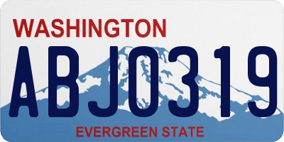 WA license plate ABJ0319