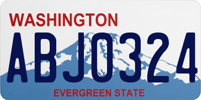WA license plate ABJ0324