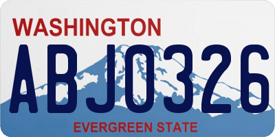 WA license plate ABJ0326