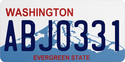 WA license plate ABJ0331