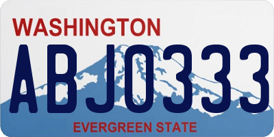 WA license plate ABJ0333