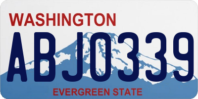 WA license plate ABJ0339