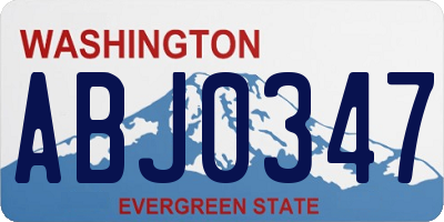 WA license plate ABJ0347
