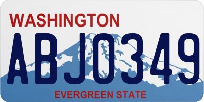 WA license plate ABJ0349