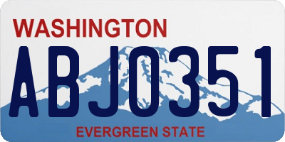 WA license plate ABJ0351