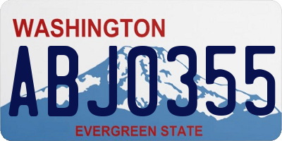 WA license plate ABJ0355