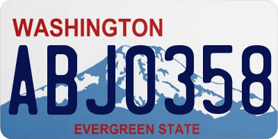 WA license plate ABJ0358