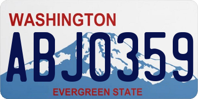 WA license plate ABJ0359