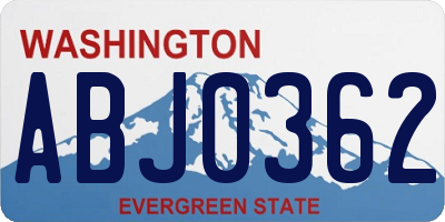 WA license plate ABJ0362