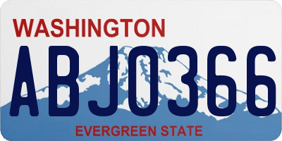 WA license plate ABJ0366